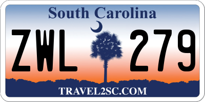 SC license plate ZWL279