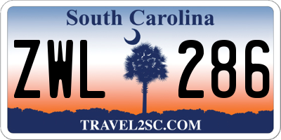SC license plate ZWL286