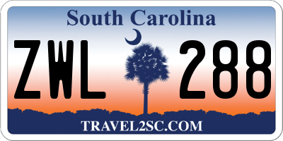 SC license plate ZWL288