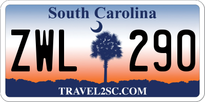 SC license plate ZWL290