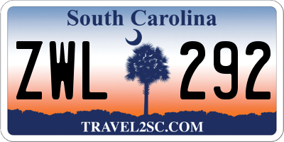 SC license plate ZWL292