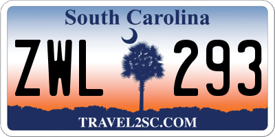 SC license plate ZWL293