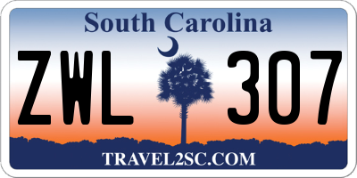 SC license plate ZWL307