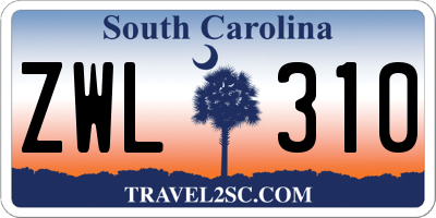 SC license plate ZWL310