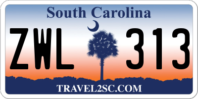 SC license plate ZWL313
