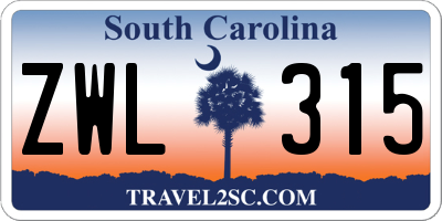 SC license plate ZWL315