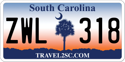 SC license plate ZWL318
