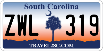 SC license plate ZWL319