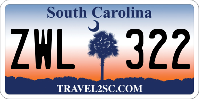 SC license plate ZWL322