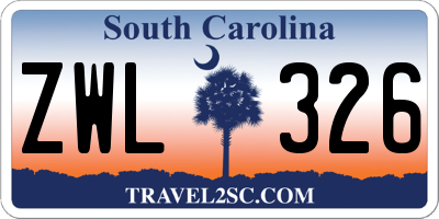 SC license plate ZWL326