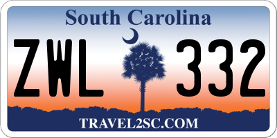 SC license plate ZWL332