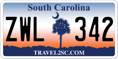 SC license plate ZWL342