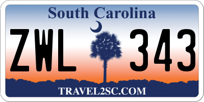 SC license plate ZWL343