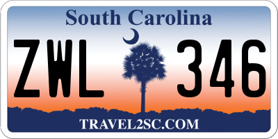 SC license plate ZWL346