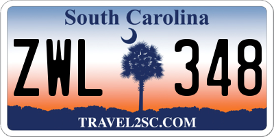 SC license plate ZWL348