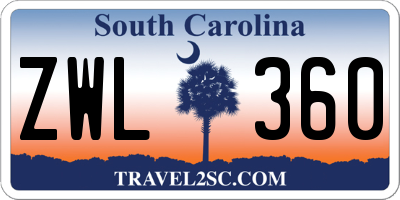 SC license plate ZWL360