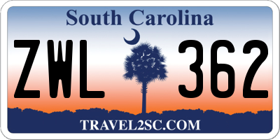 SC license plate ZWL362