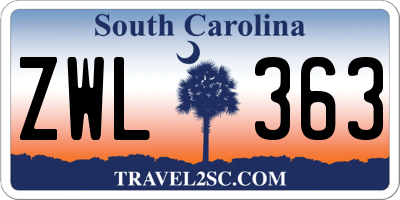 SC license plate ZWL363