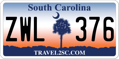SC license plate ZWL376
