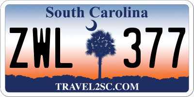 SC license plate ZWL377