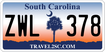 SC license plate ZWL378