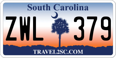 SC license plate ZWL379