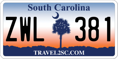 SC license plate ZWL381