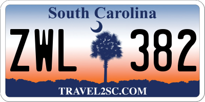 SC license plate ZWL382