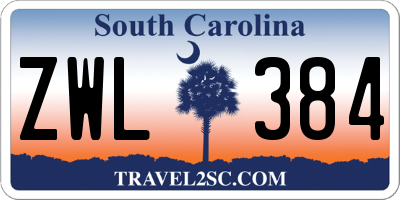 SC license plate ZWL384