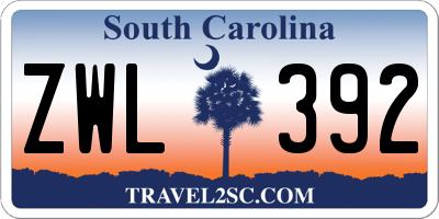 SC license plate ZWL392