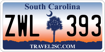 SC license plate ZWL393