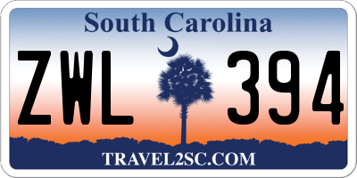 SC license plate ZWL394