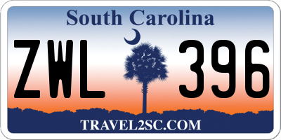 SC license plate ZWL396
