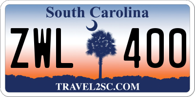 SC license plate ZWL400
