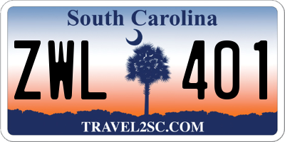 SC license plate ZWL401