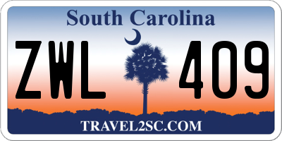 SC license plate ZWL409