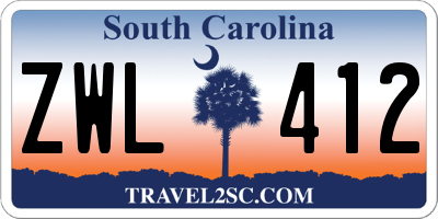 SC license plate ZWL412