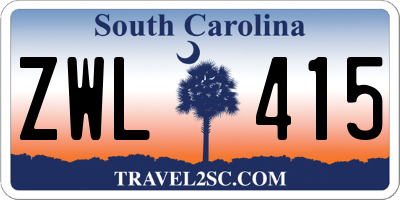 SC license plate ZWL415