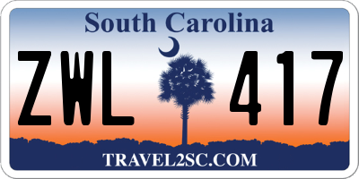 SC license plate ZWL417