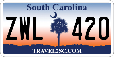 SC license plate ZWL420