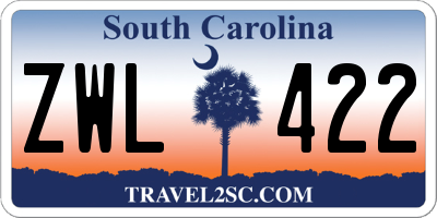 SC license plate ZWL422