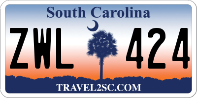 SC license plate ZWL424