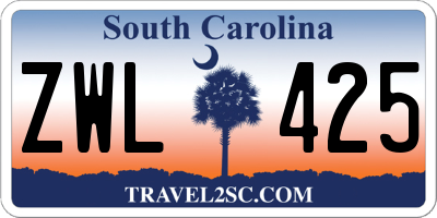 SC license plate ZWL425