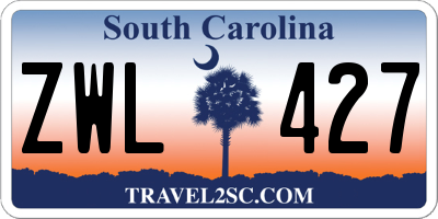SC license plate ZWL427