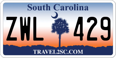 SC license plate ZWL429