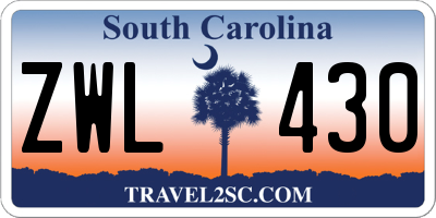 SC license plate ZWL430