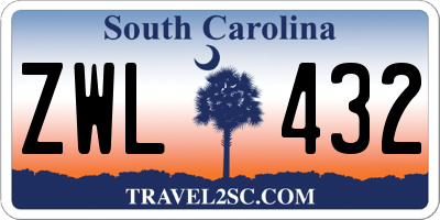 SC license plate ZWL432
