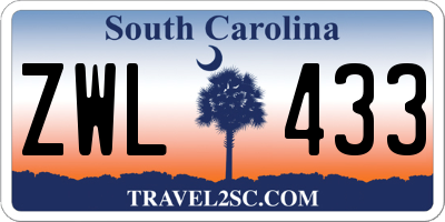 SC license plate ZWL433