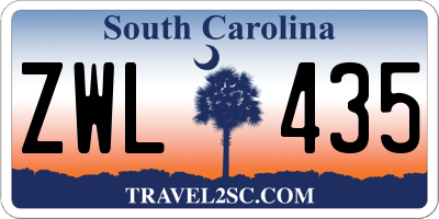 SC license plate ZWL435