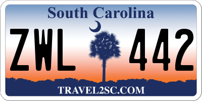 SC license plate ZWL442